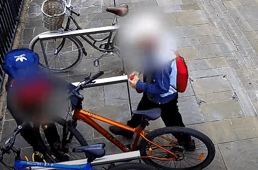 Robert McColl caught on camera stealing a bicycle that was locked to a bike rack in Exchange Street, Rivergate, on 28 June last year