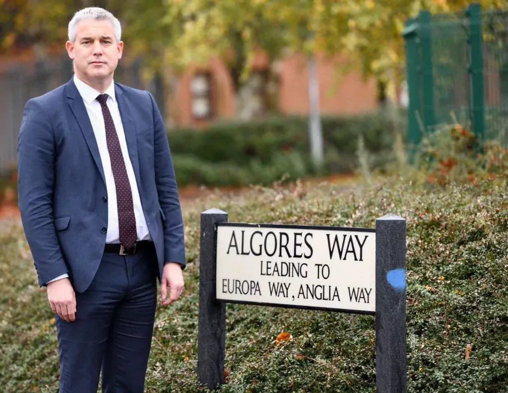 MP Steve Barclay on a site visit in 2020 to Algores Way, Wisbech. After the visit he said: ‘I remain strongly opposed to the proposals to build a waste incinerator in Wisbech. I have already flagged my concern to the relevant Minister and will continue to outline the problems with this scheme’