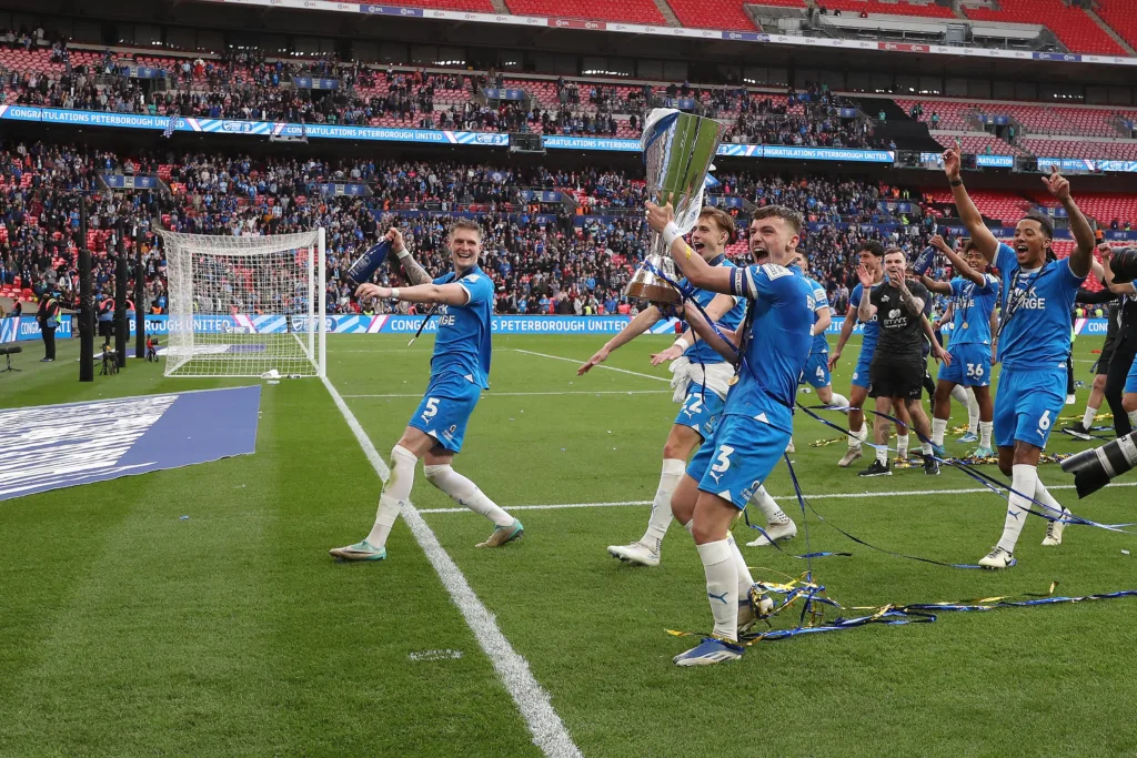 Peterborough United lifted the trophy ten years on from the success back in 2014 