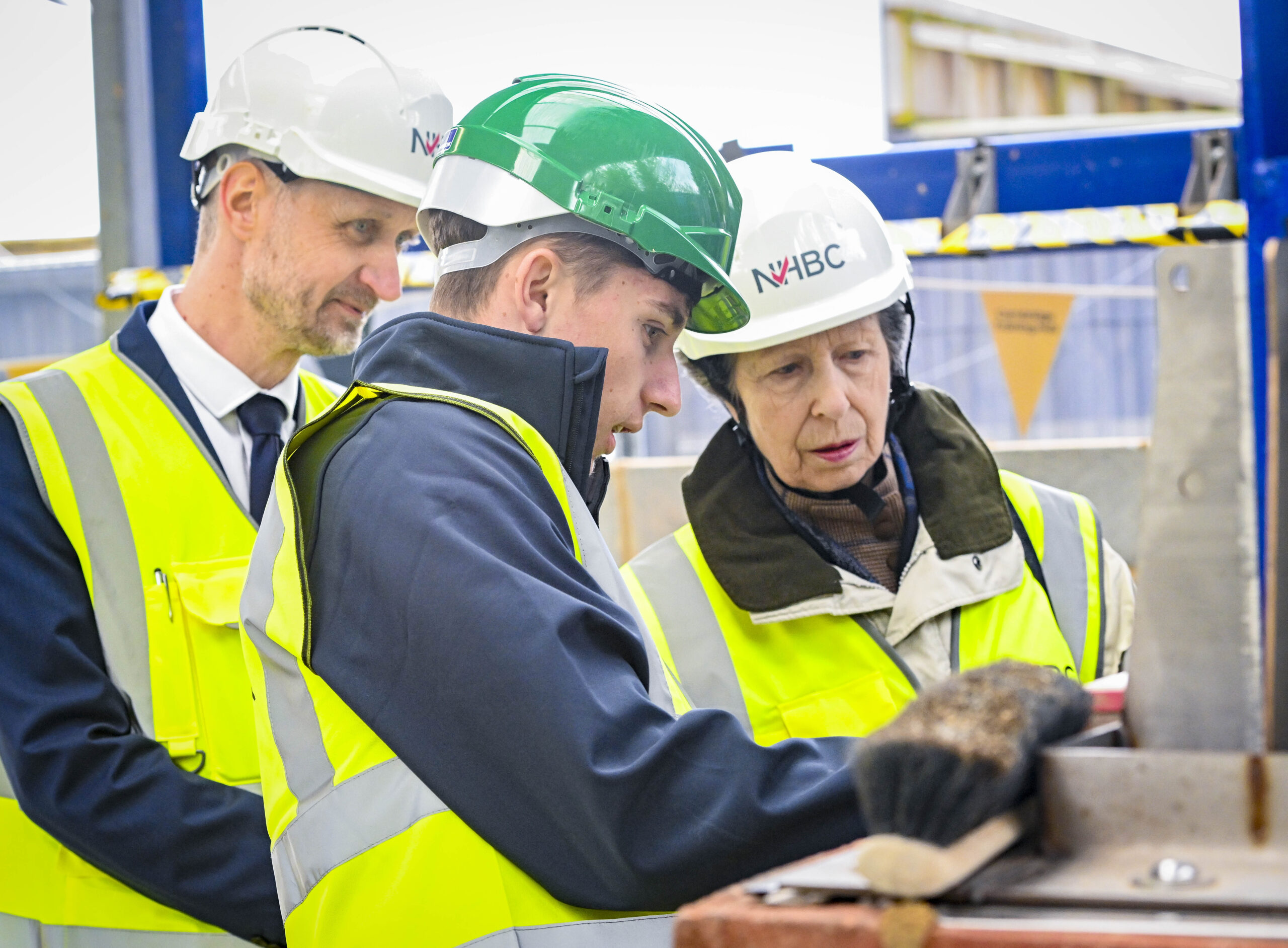 The Princess Royal officially opens the NHBC Training Hub, adjacent to Histon Football Club, Impington, Cambridge; it can train 80 apprentices all year round. PHOTO: NHBC