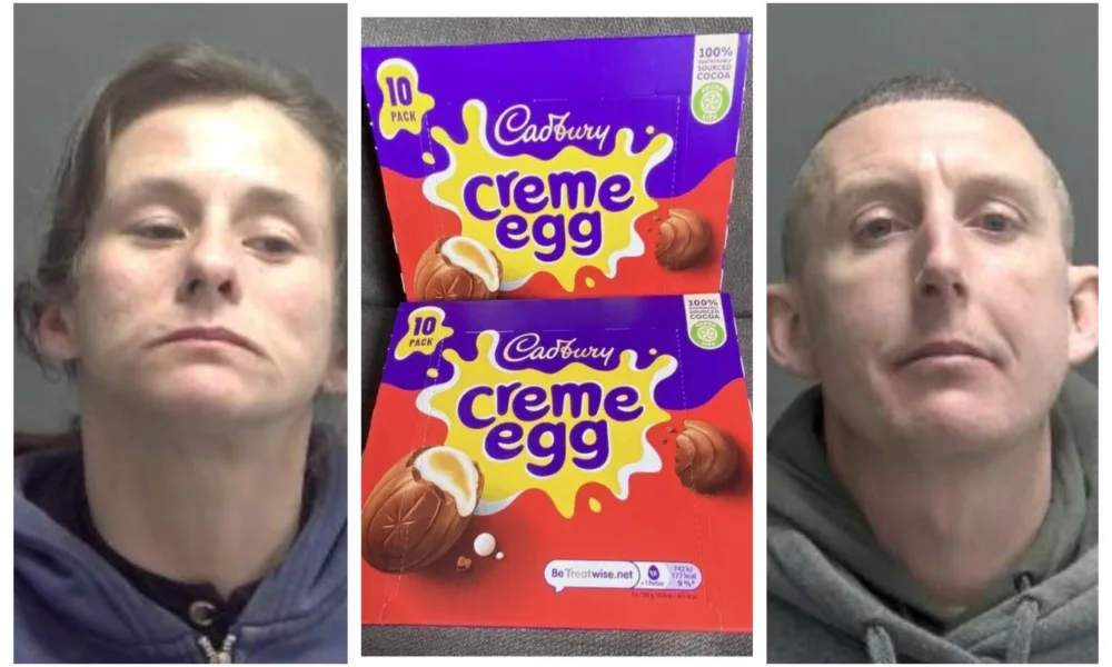 McSpadden (right) was in breach of a Criminal Behaviour Order (CBO) when he went into Tesco with Momot (left) and stole crème eggs worth £59.40