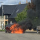 Renault bursts into flames in Mepal High Street. Photo: CambsNews reader