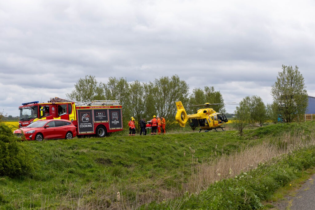 Traffic queuing on the A16 near Newborough after a 4 vehicle crash this afternoon