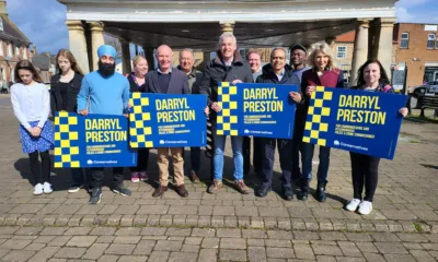 MP Steve Barclay visits Whittlesey to promote election prospects for police and crime commissioner Darryl Preston and a local Conservative by election candidate. Videos made by Mr Barclay were ordered to be removed from a town council Facebook page