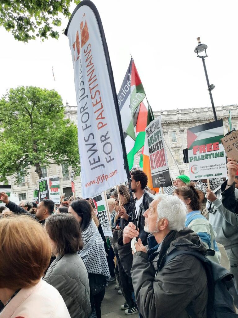 ‘We were a very mixed crowd on the Gaza demonstration. The strongest condemnation came from Hasidic Jews’ says ANGELA SPRINGER who attended Tuesday’s demonstration in London outside the gates of Downing Street