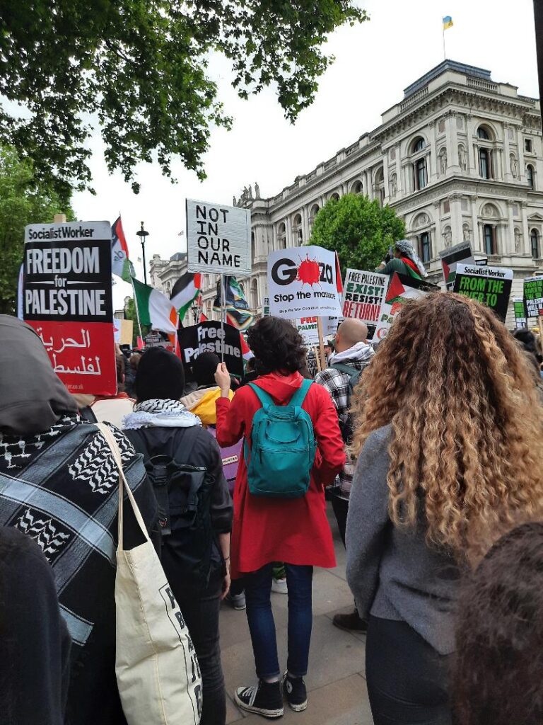 ‘We were a very mixed crowd on the Gaza demonstration. The strongest condemnation came from Hasidic Jews’ says ANGELA SPRINGER who attended Tuesday’s demonstration in London outside the gates of Downing Street