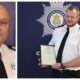 Chief constable Nick Dean (left) who had previously commended disgraced police officer Mark Coteman (right) for bravery, resilience, and quick thinking’