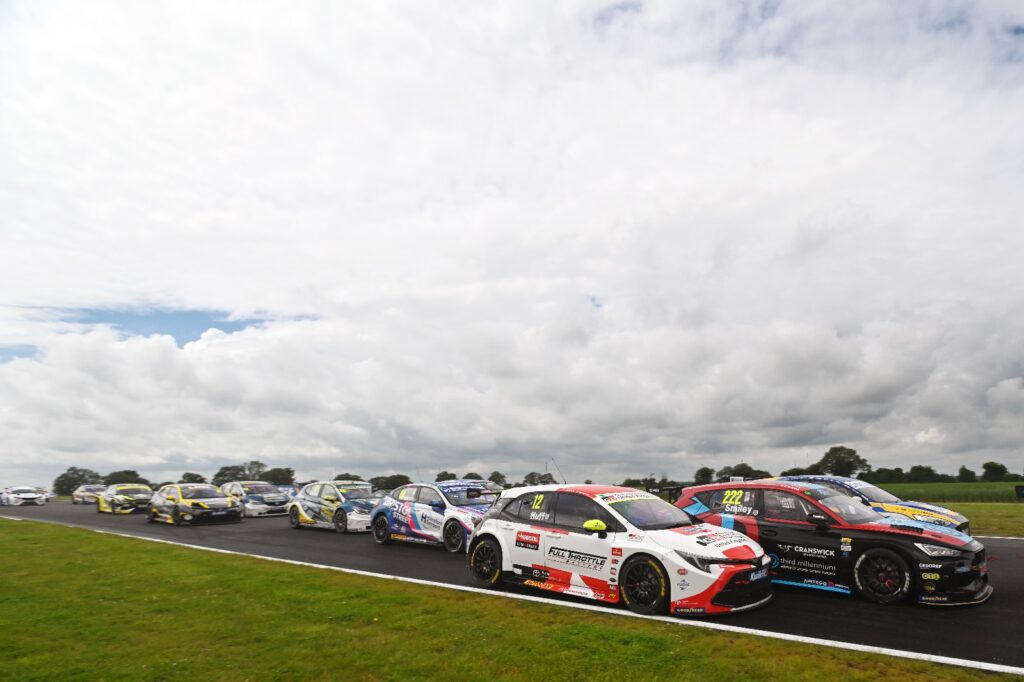 The TOYOTA GAZOO Racing UK driver Rob Huff was wheel-perfect in a thrilling finale at the Norfolk venue as he fought his way from 14th on the grid to claim a famous victory PHOTO: Jakob Ebrey Photography