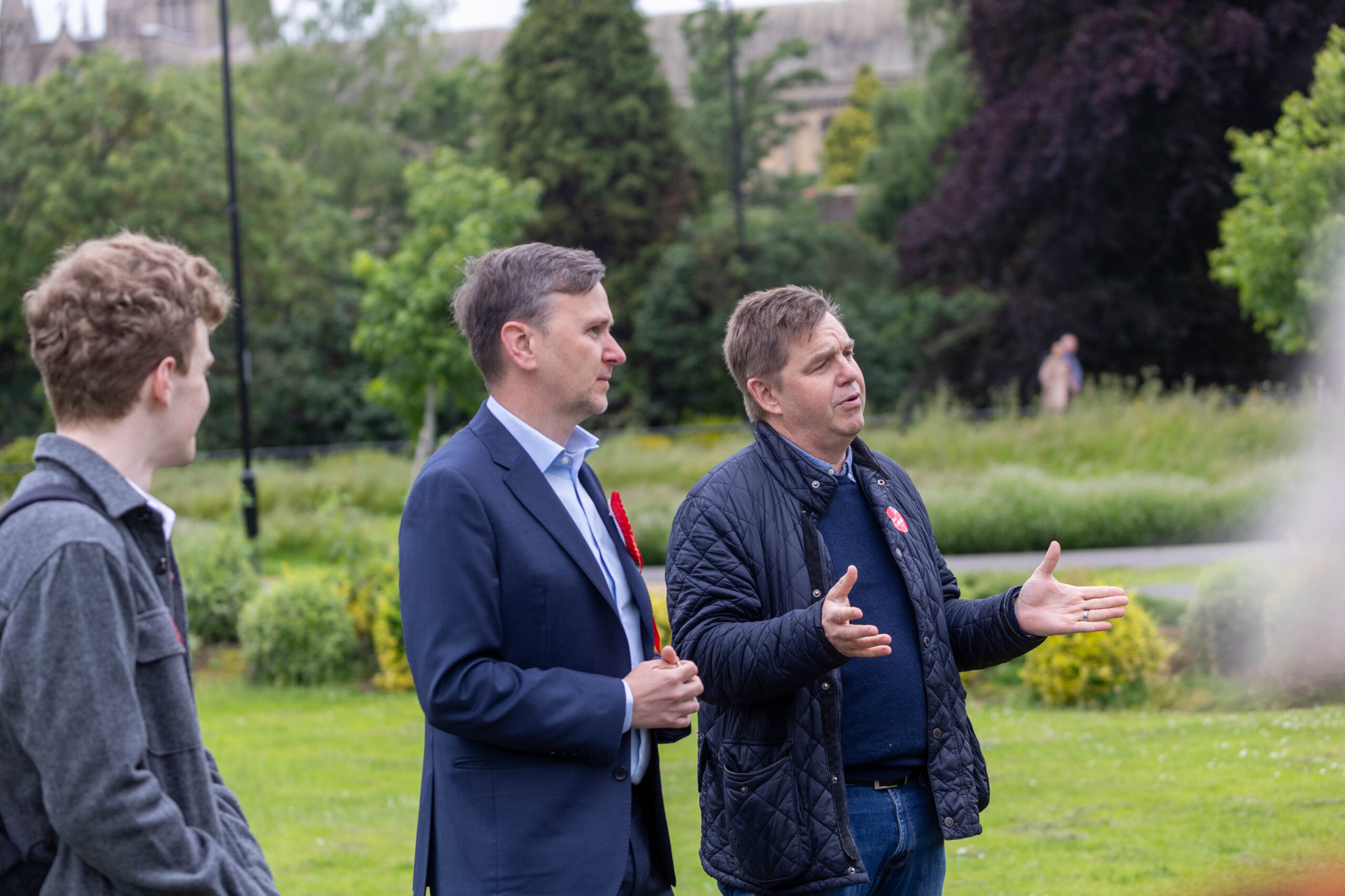 Mayor Dr Nik Johnson (right) in Peterborough yesterday with Andrew Pakes, Labour candidate for Peterborough at the general election. Dr Johnson chairs the Combined Authority meeting on June 5 that is expected to kick start community land trust probe. PHOTO: Terry Harris