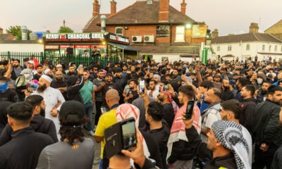 ‘Peterborough riots are so peaceful it’s just showing y’all what’s community spirit,’ wrote one man. Counter protestors congregate on Lincoln Road following social media threats to burn a local immigration centre. Millfield, Peterborough Wednesday 07 August 2024. PHOTO: Terry Harris.