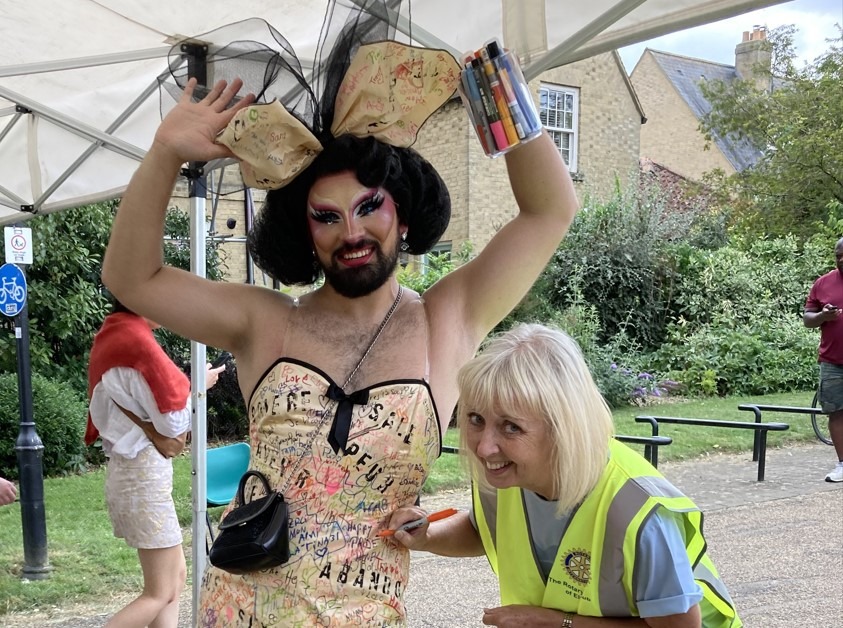 Rotary Club of Ely member Kate Devine (right) one of the club’s members who supported Ely Pride. The club provided members to help run the successful event.